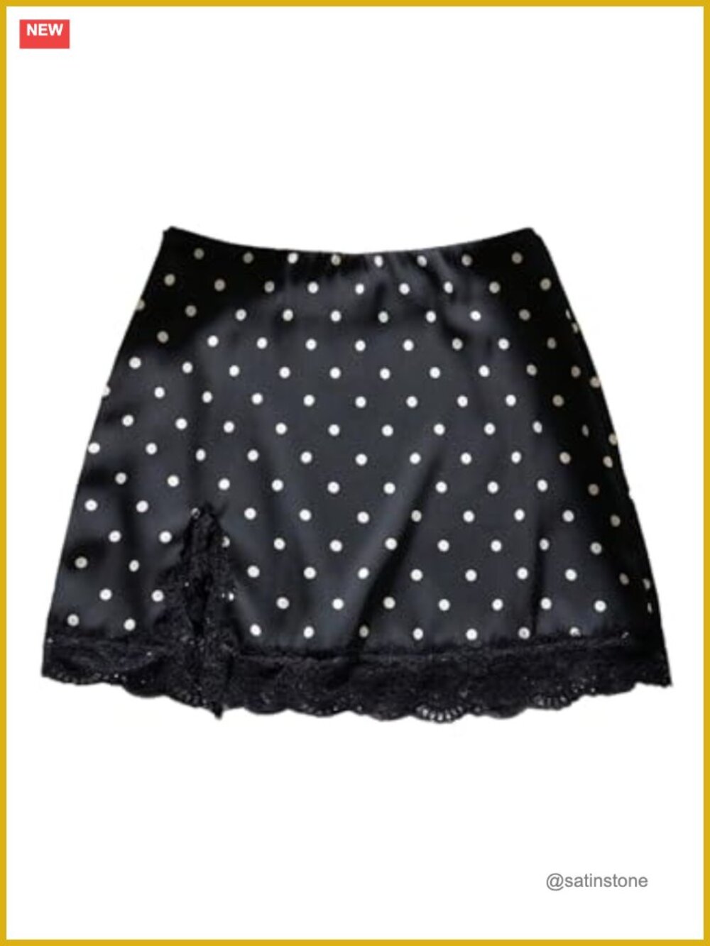 Polka Dot Lace Trim Low Rise Mini Skirt Date Night